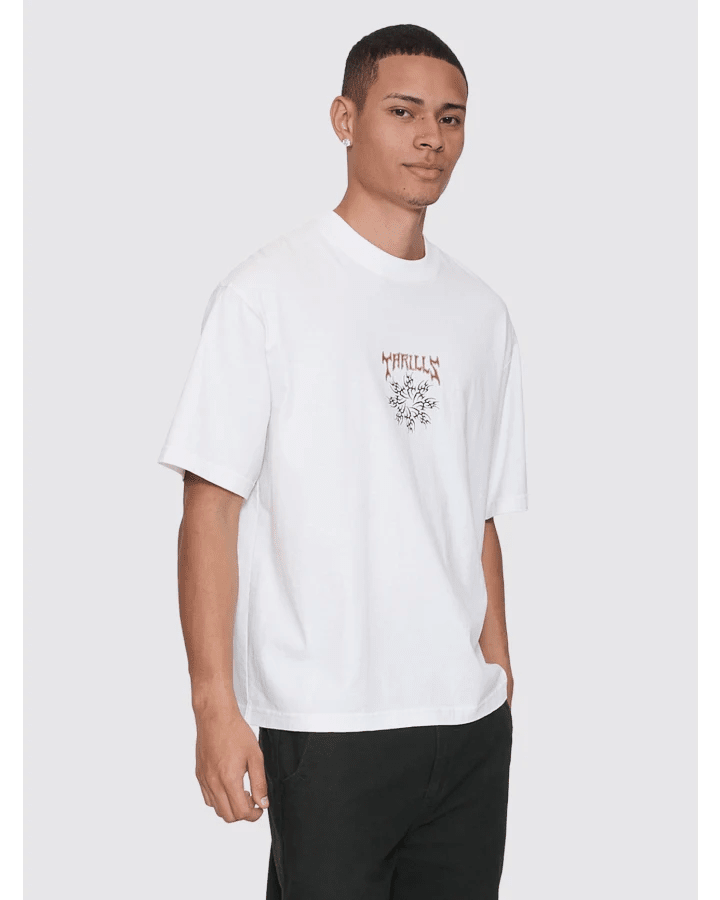 Stagger Box Fit Oversize Cropped Tee - ThrillsTA26-161A-Snow White-S