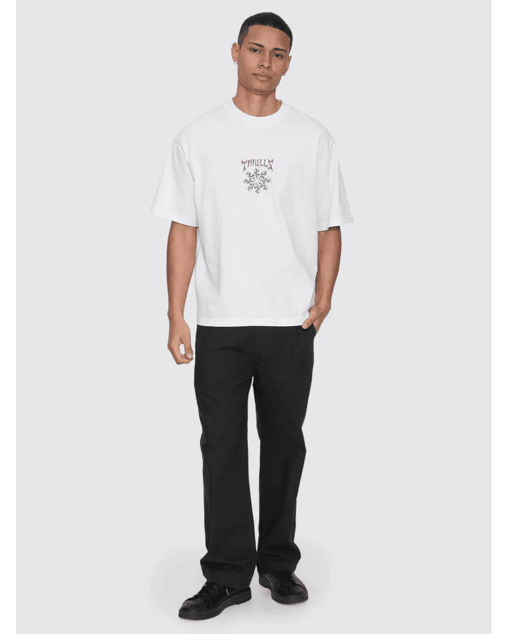 Stagger Box Fit Oversize Cropped Tee - ThrillsTA26-161A-Snow White-S