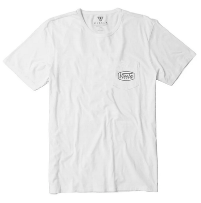 Stamped Organic Blend SS PKT Tee - VisslaM4828ST2 - White - L