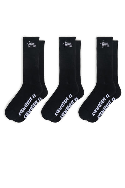 Standard Shawn Sock (3PK) - S DoubleSD724S3008-BLACK-OSFM