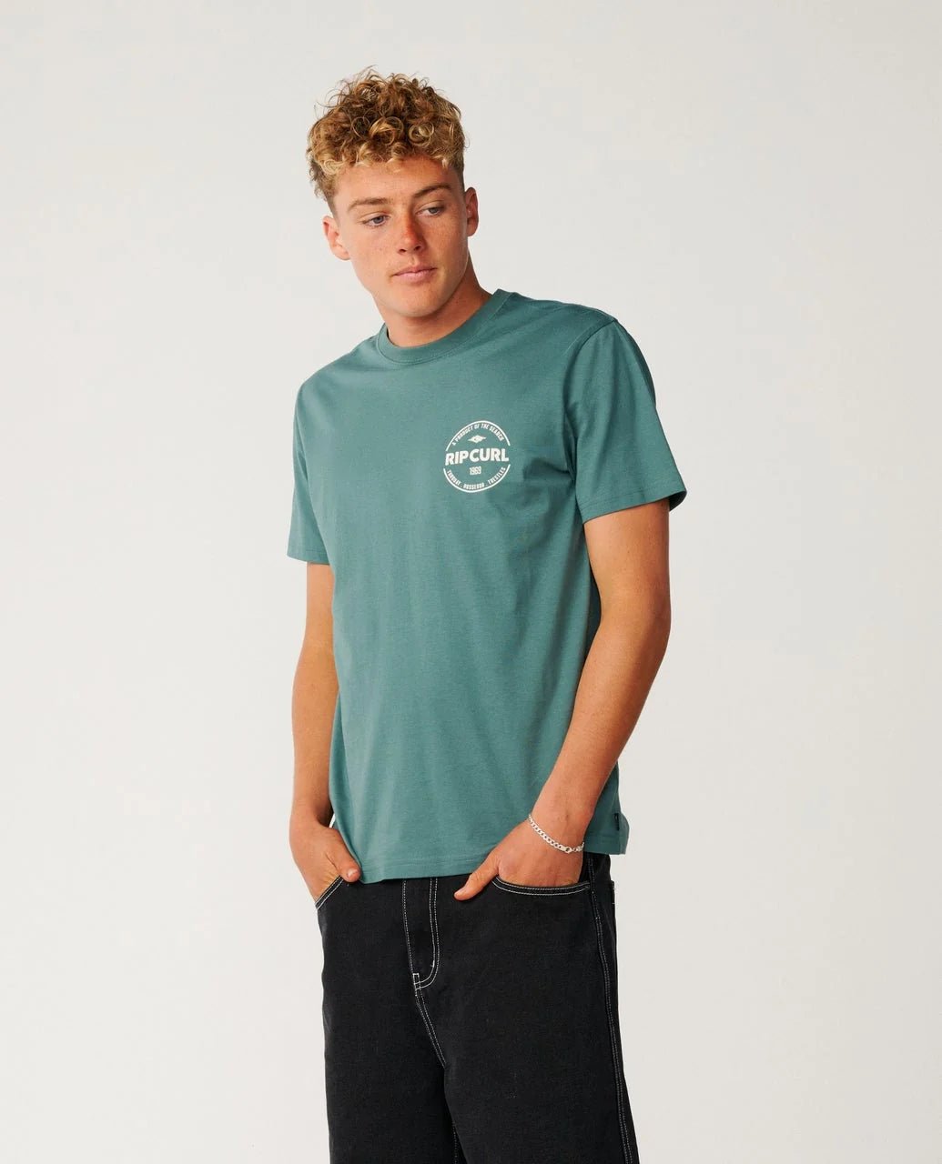 STAPLE TEE -Rip Curl12RMTE-MUTED GREEN-XL