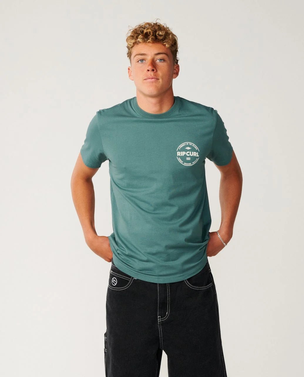 STAPLE TEE -Rip Curl12RMTE-MUTED GREEN-XL