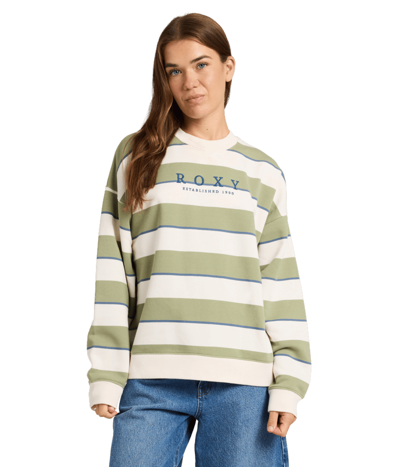 STRICTLY STRIPES OVERSIZED - RoxyERJFT05071-OIL GREEN-XS