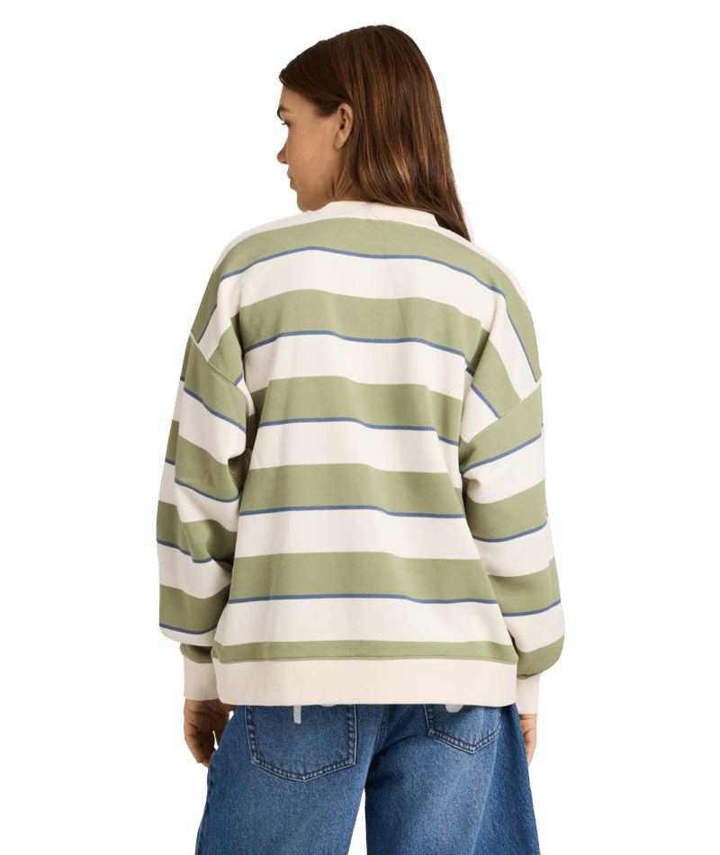 STRICTLY STRIPES OVERSIZED - RoxyERJFT05071-OIL GREEN-XS