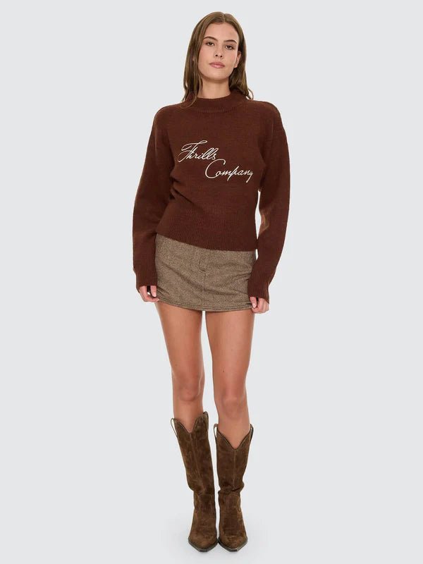 Studio Issue Knit Sweater -ThrillsWTW26-212C-Brown-8