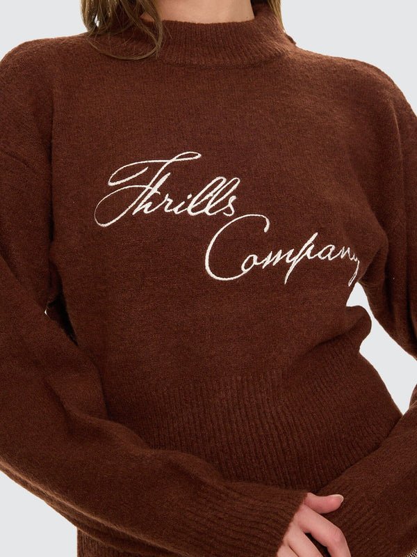 Studio Issue Knit Sweater -ThrillsWTW26-212C-Brown-8