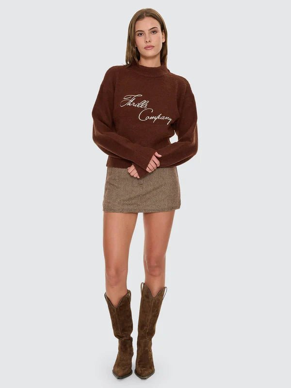 Studio Issue Knit Sweater -ThrillsWTW26-212C-Brown-8