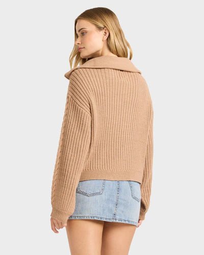 SUN ZIPPY SWEATER - Billabong24B071671-TRUFFLE-XS/6