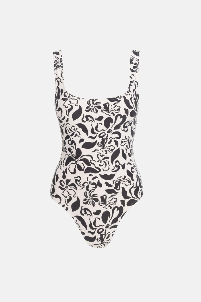 SUNDANCE FLORAL SQUARE NECK ONE PIECE - Rhythm0724SW - OP05 - NATURAL - 12