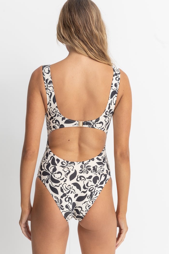 SUNDANCE FLORAL SQUARE NECK ONE PIECE - Rhythm0724SW - OP05 - NATURAL - 12