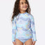 Sunkissed Dream LS Set - Girl - Rip Curl015jrv - 4286 - Bright Blue - 1to2