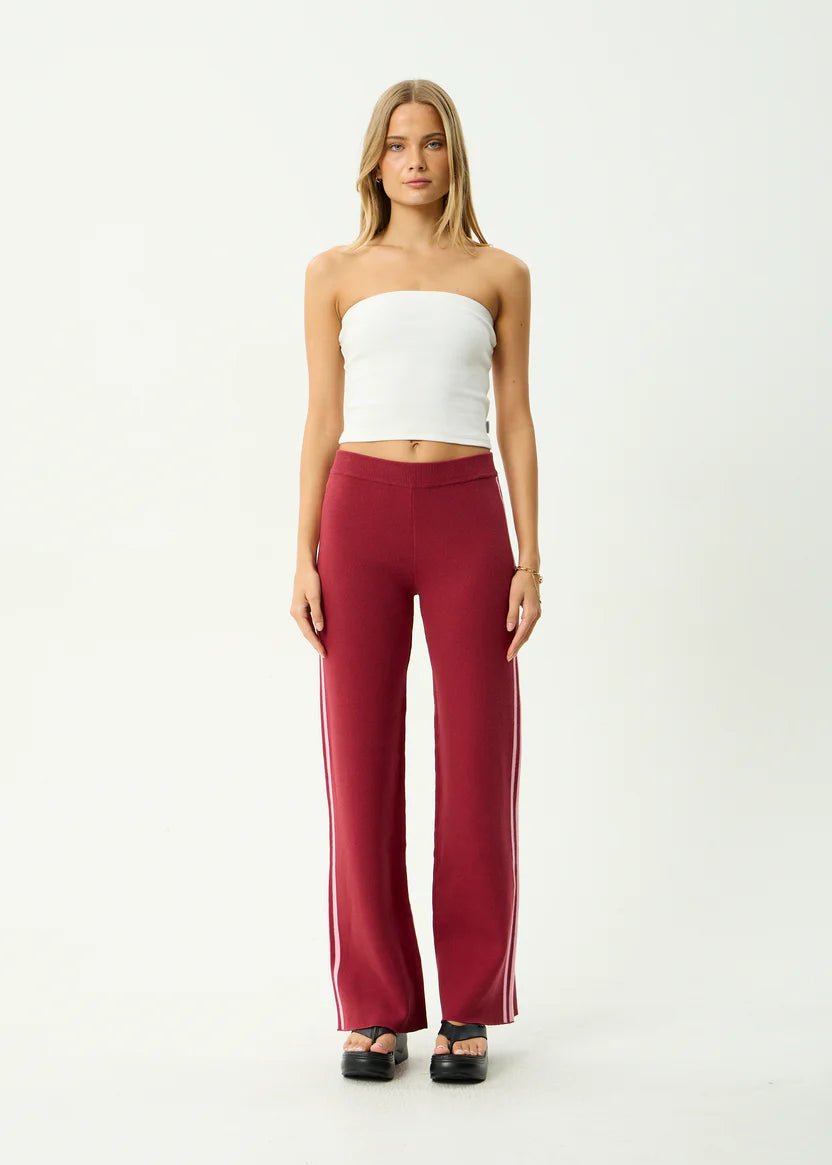 Sunny - Recycled Knit Pant - AfendsW261402- Burgundy-XS