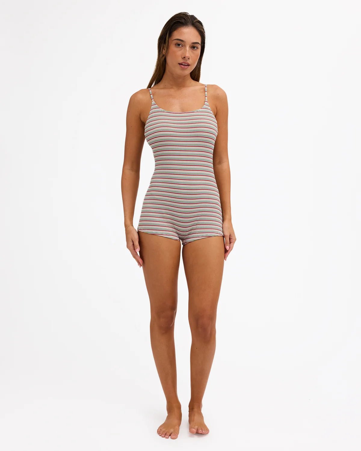 SUNSET STRIPE BOYLEG ONE PIECE -RoxyURJX103126-CHUTNEY WILD SUNSET STRIPE-XS