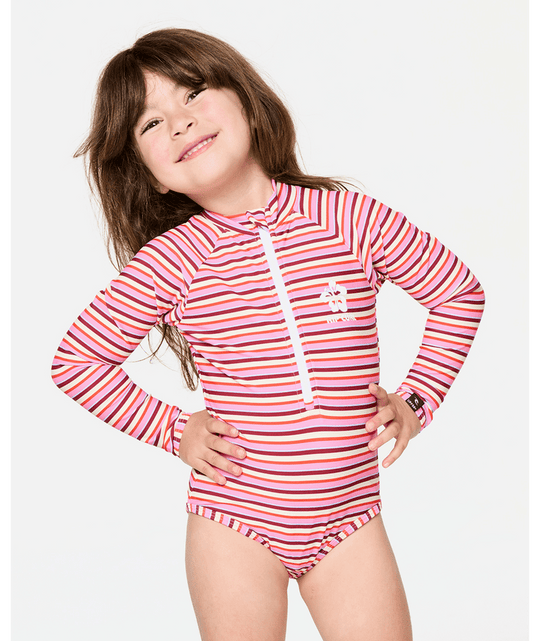 SUNSET STRIPE LS SURFSUIT-GIRL