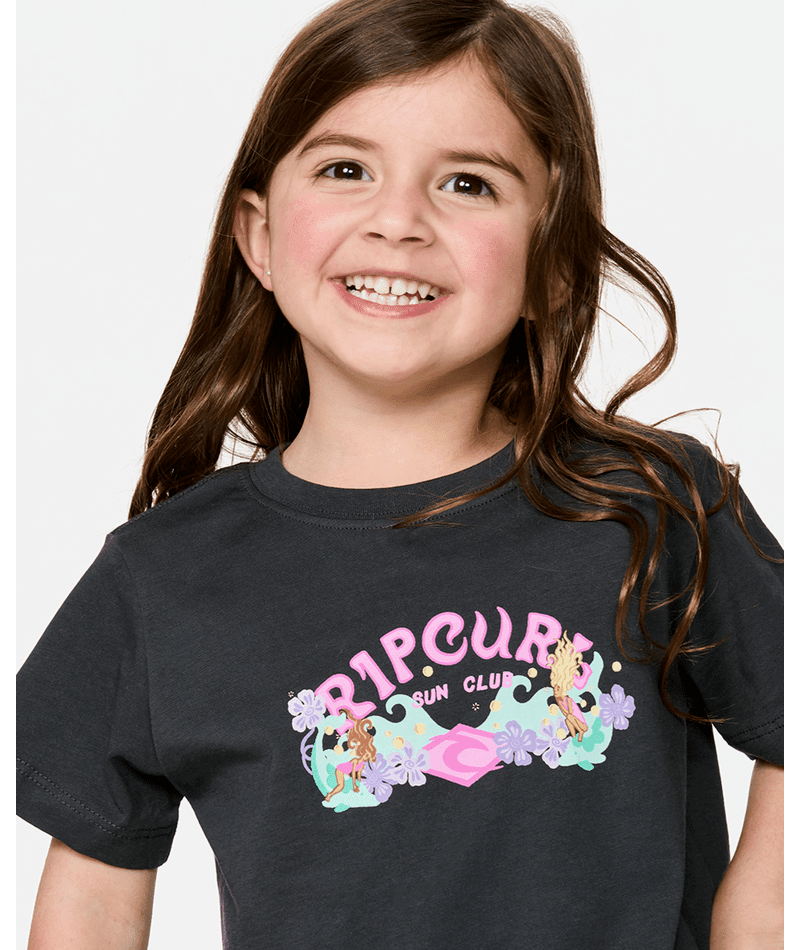SUNSHINE CLUB BAND TEE - GIRL - Rip Curl054JTE-WASHED BLACK-1-2