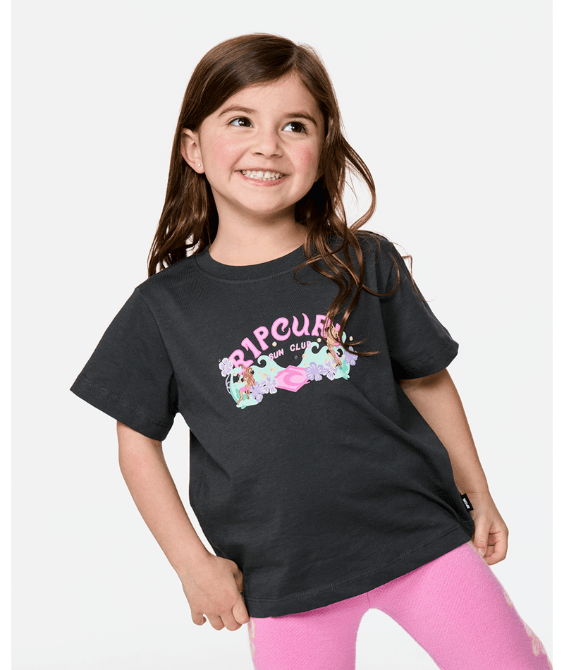 SUNSHINE CLUB BAND TEE - GIRL - Rip Curl054JTE-WASHED BLACK-1-2