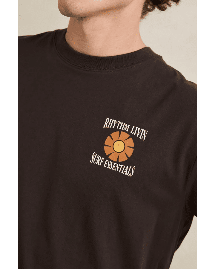 SURF ESSENTIALS SS T-SHIRT -Rhythm0726M-PT02-VINTAGE BLACK-S