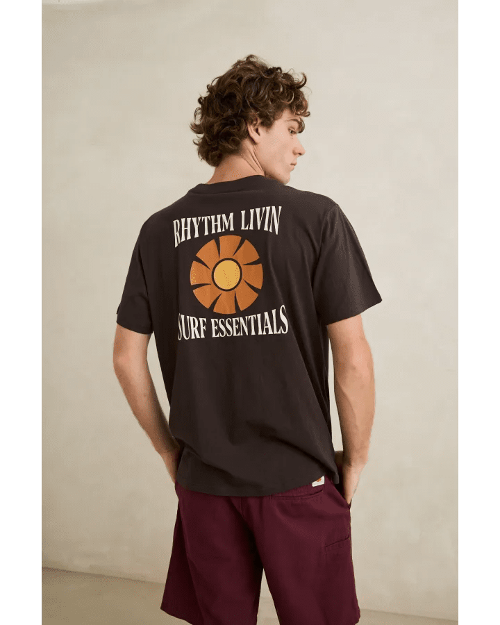 SURF ESSENTIALS SS T-SHIRT -Rhythm0726M-PT02-VINTAGE BLACK-S