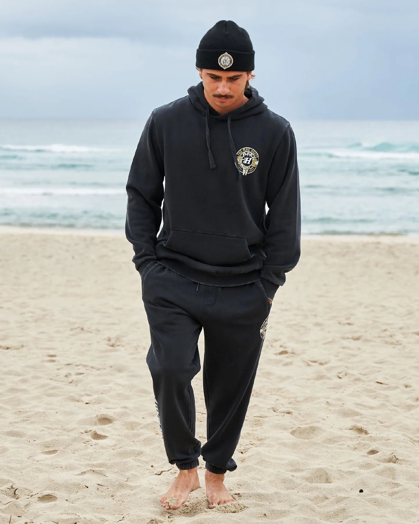 SURF HUEYS | HOODED PULLOVER - The Mad HueysH326M08006-WASHED BLACK-S