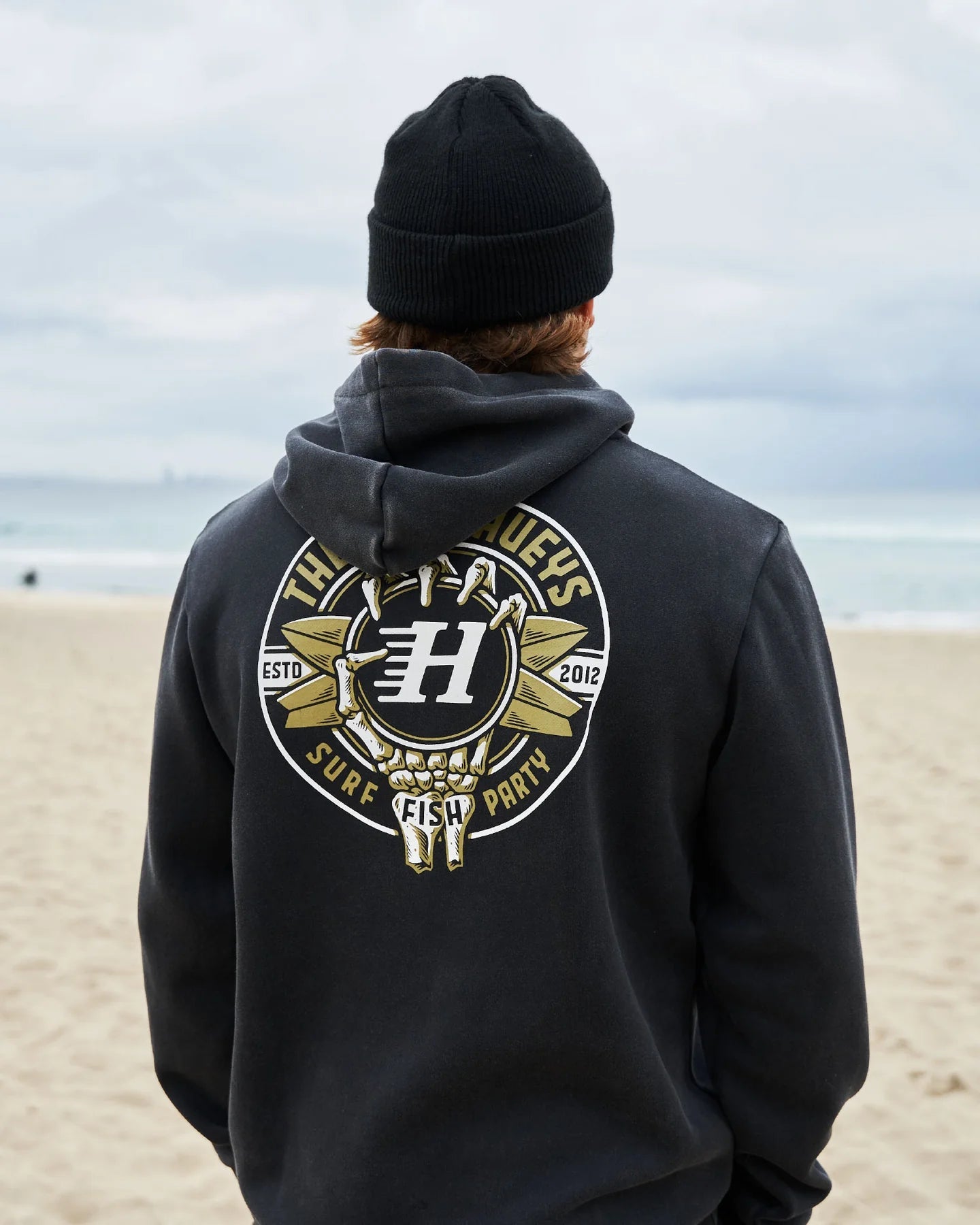 SURF HUEYS | HOODED PULLOVER - The Mad HueysH326M08006-WASHED BLACK-S