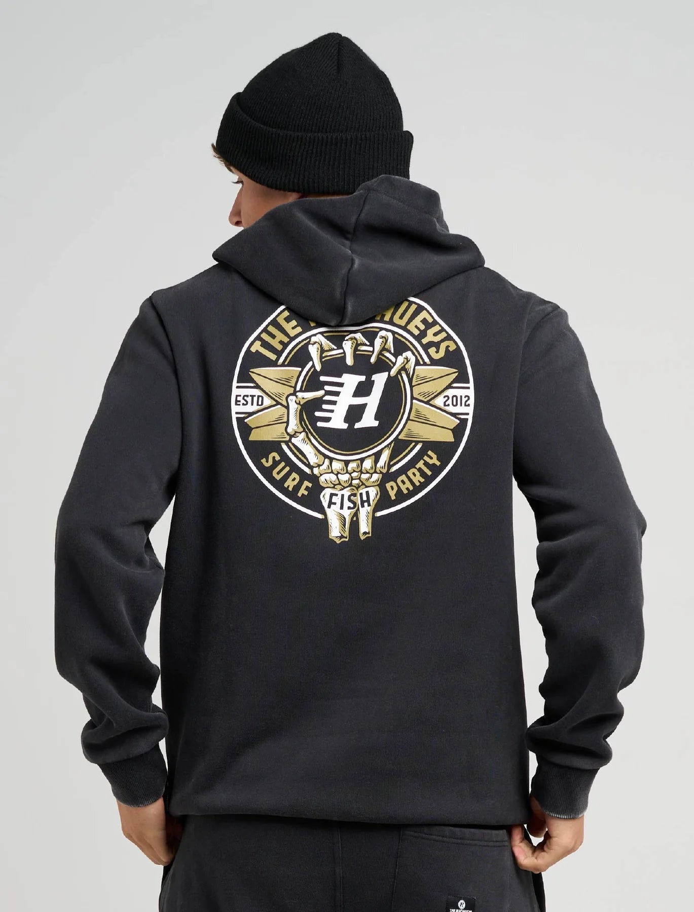 SURF HUEYS | HOODED PULLOVER - The Mad HueysH326M08006-WASHED BLACK-S