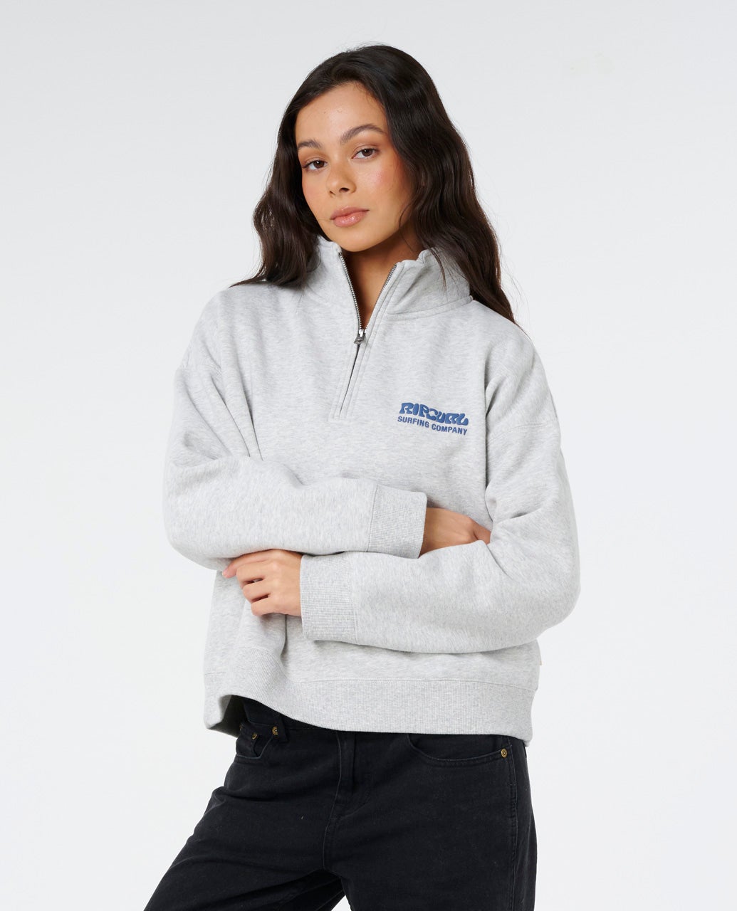 SURF PUFF 1/4 ZIP - Rip Curl07WWFL-Grey Marle/Navy-2XS