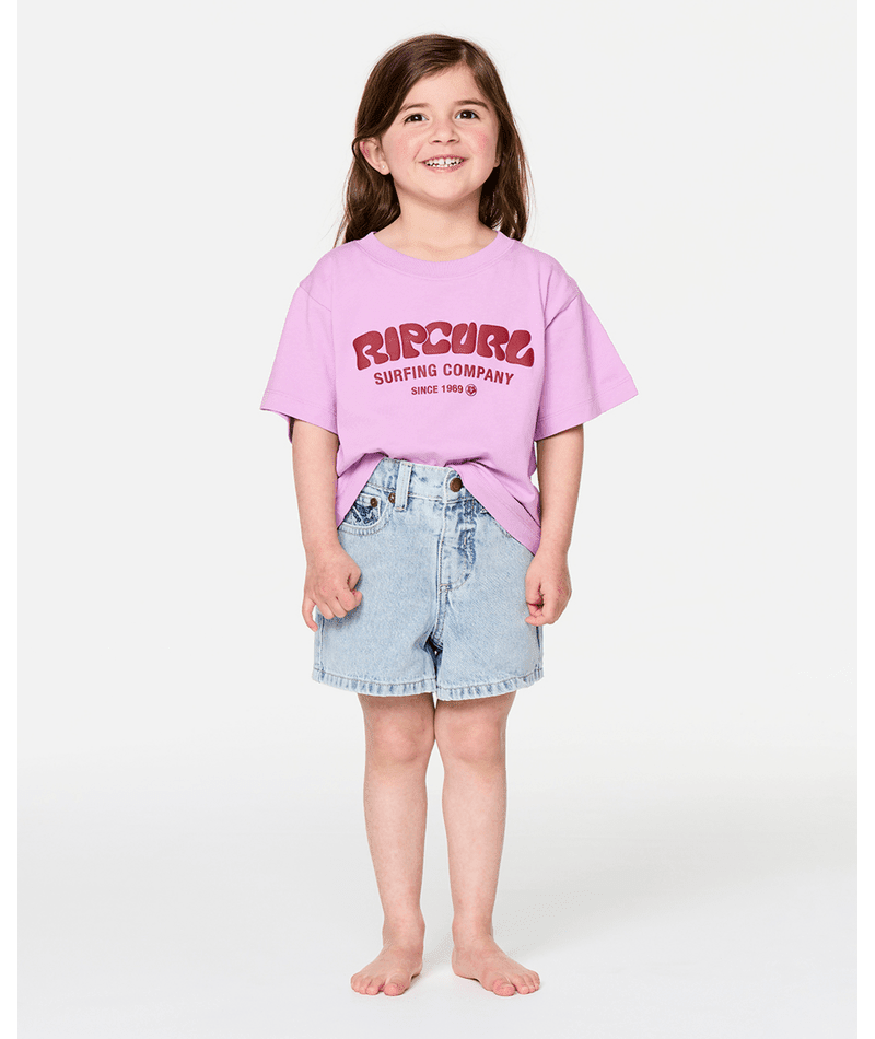 SURF PUFF STANDARD TEE -GIRL -Rip Curl04EJTE-BRIGHT LILAC-3to4
