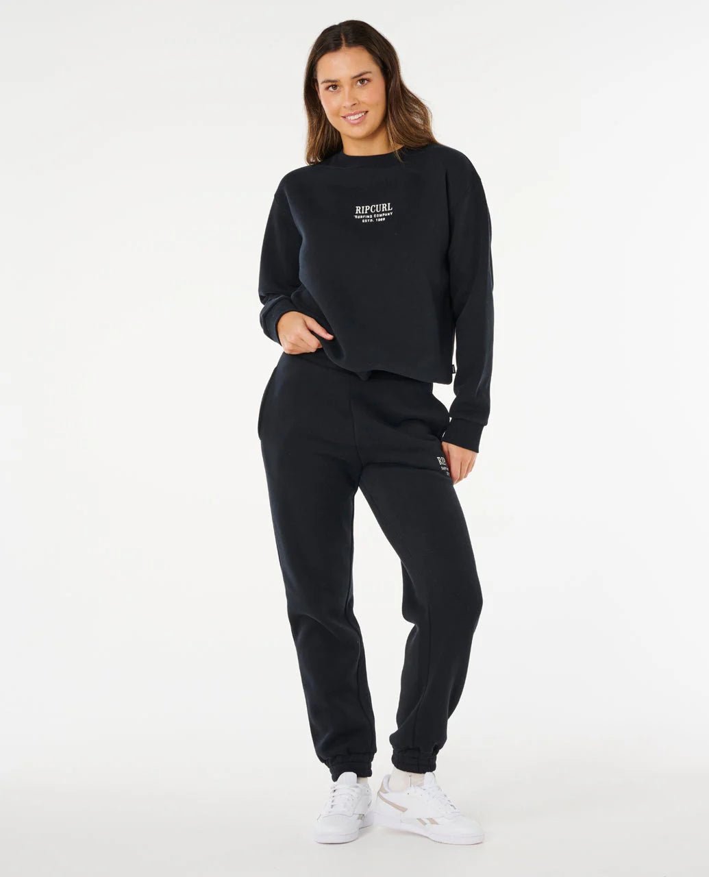 SURF STAPLE RELAXED CREW - Rip Curl07HWFL-BLACK-2XS
