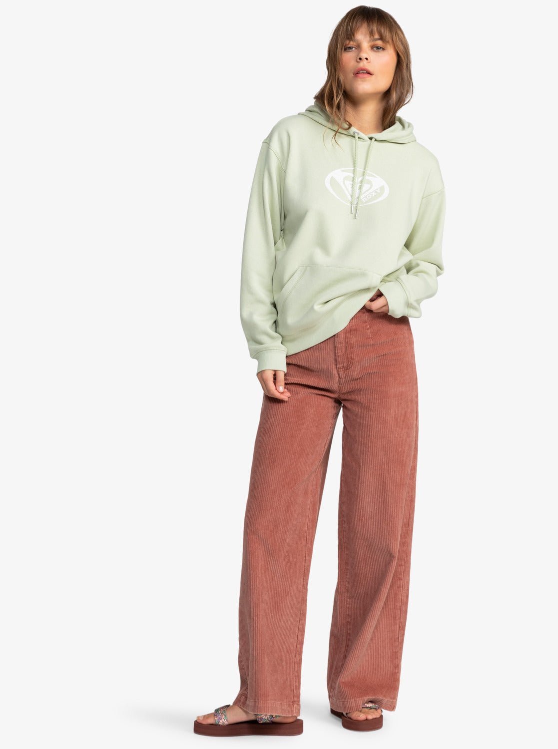 Surf Stoked Hoodie Brushed A - RoxyERJFT04806 - Laurel Green - L