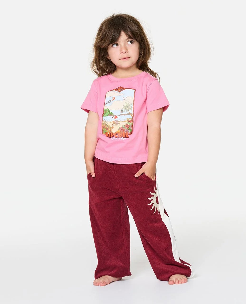 SURF VISTA TEE - GIRL -Rip Curl059JTE-BRIGHT PINK-1to2