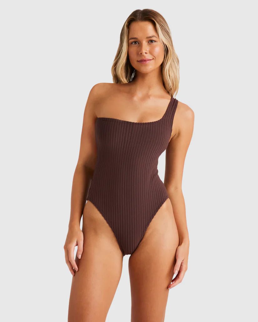 Terry Rib One Shoulder 1 PC - Billabongubjx100303 - rsl0 - Choc Cherry - 10
