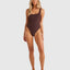 Terry Rib One Shoulder 1 PC - Billabongubjx100303 - rsl0 - Choc Cherry - 10