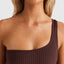 Terry Rib One Shoulder 1 PC - Billabongubjx100303 - rsl0 - Choc Cherry - 10