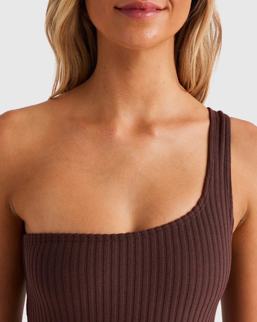Terry Rib One Shoulder 1 PC - Billabongubjx100303 - rsl0 - Choc Cherry - 10