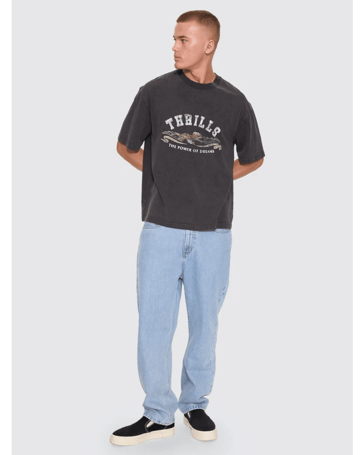The Power Of Dreams Oversize Box Crop Tee -ThrillsTH26-175G-Temple Grey-S