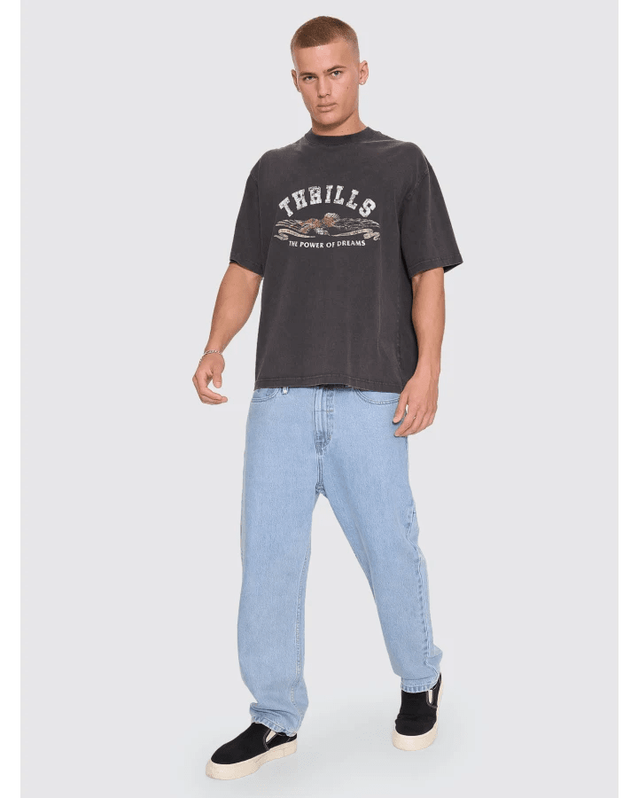The Power Of Dreams Oversize Box Crop Tee -ThrillsTH26-175G-Temple Grey-S
