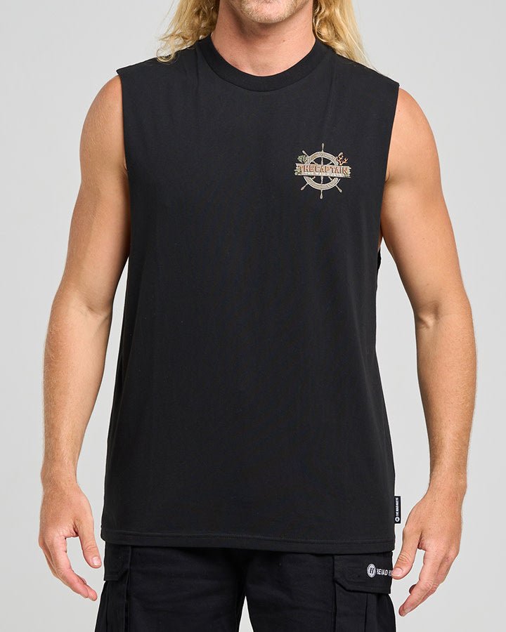 THE SEA CAPTAIN | MUSCLE - Mad HueysH425M02003 - BLACK - XL