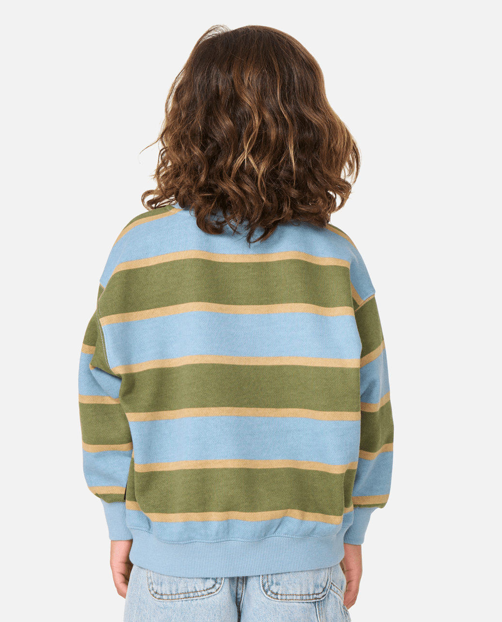 THE WAVE STRIPE CREW - BOY - Rip Curl01QTFL-FADED DENIM-1to2