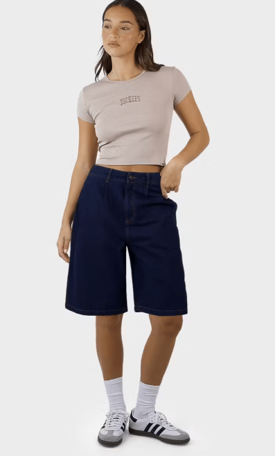 The Woodlands High Waist Wide Leg Short - DickiesDW224 - SH02 - Dark Indigo - 6