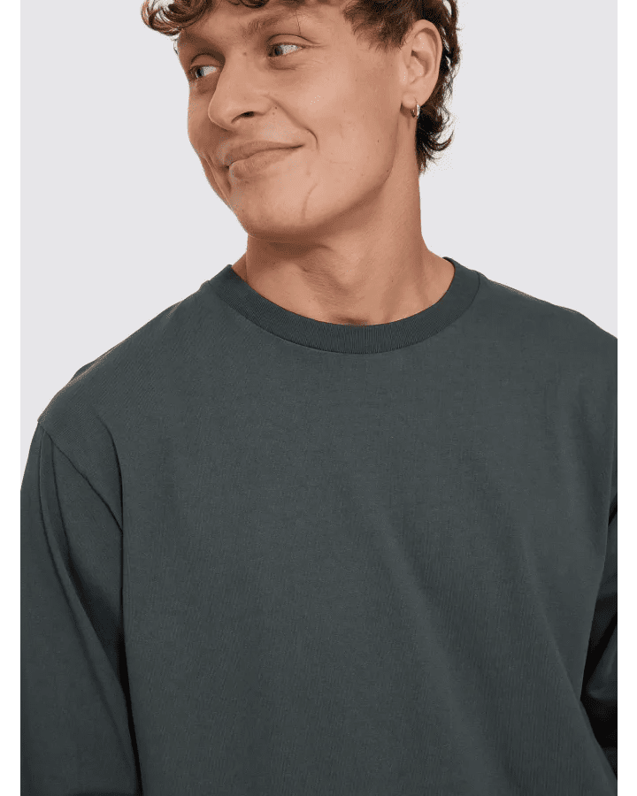 Thrills Military Oversize Long Sleeve Tee -ThrillsTW26-144E-Petrol-S