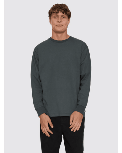 Thrills Military Oversize Long Sleeve Tee -ThrillsTW26-144E-Petrol-S