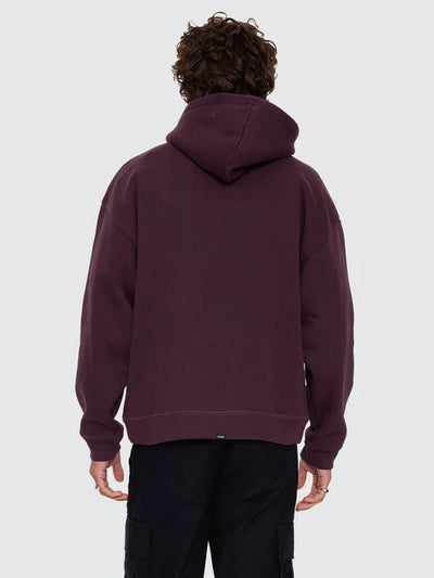 Thrills Military Slouch Pull On Hood -ThrillsTW26-229I-Aubergine-S