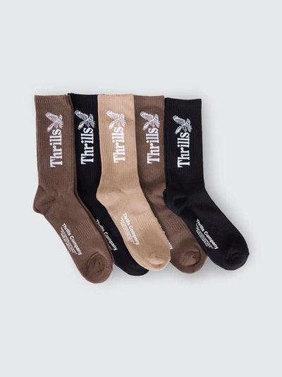 Thrills Workwear 5 Pack Sock - ThrillsDTC25-1001BGC-1SZ