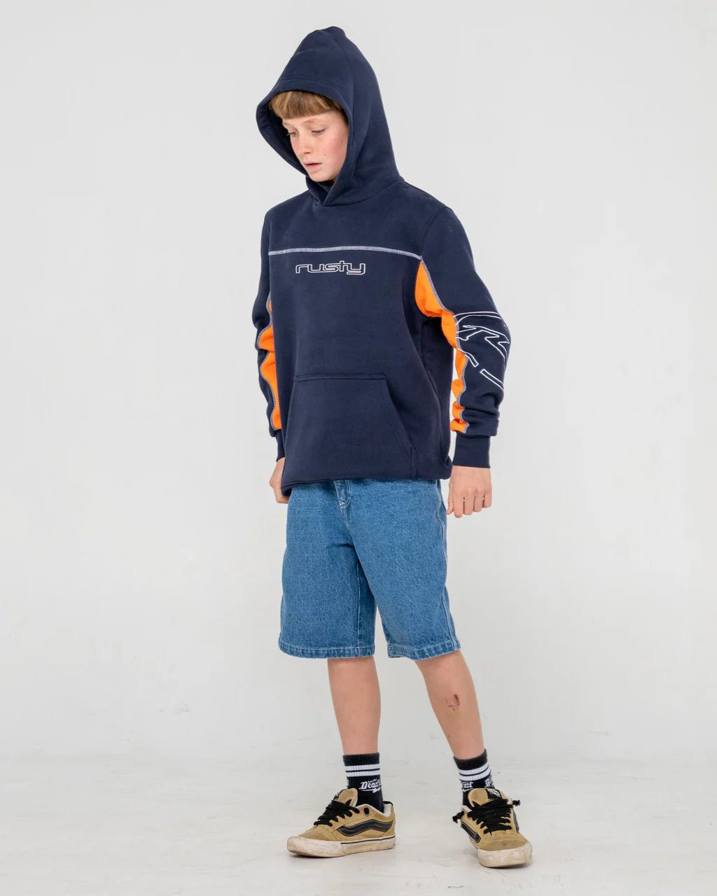 TITAN HOODED FLEECE BOYS - RustyFTB0322-NAVY BLUE-6
