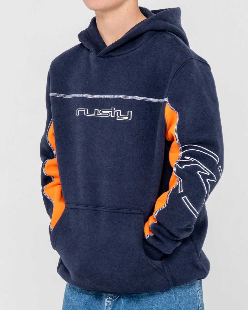 TITAN HOODED FLEECE BOYS - RustyFTB0322-NAVY BLUE-6
