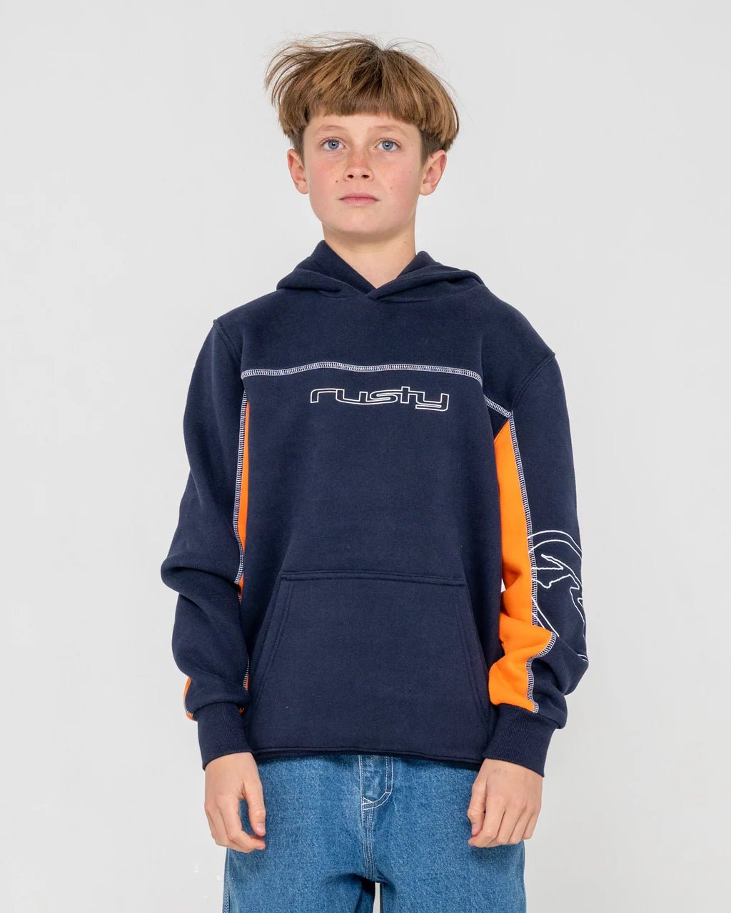 TITAN HOODED FLEECE BOYS - RustyFTB0322-NAVY BLUE-6