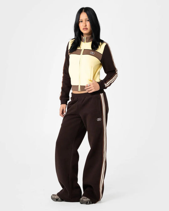 TOFFEE WIDE LEG FLEECE PANT