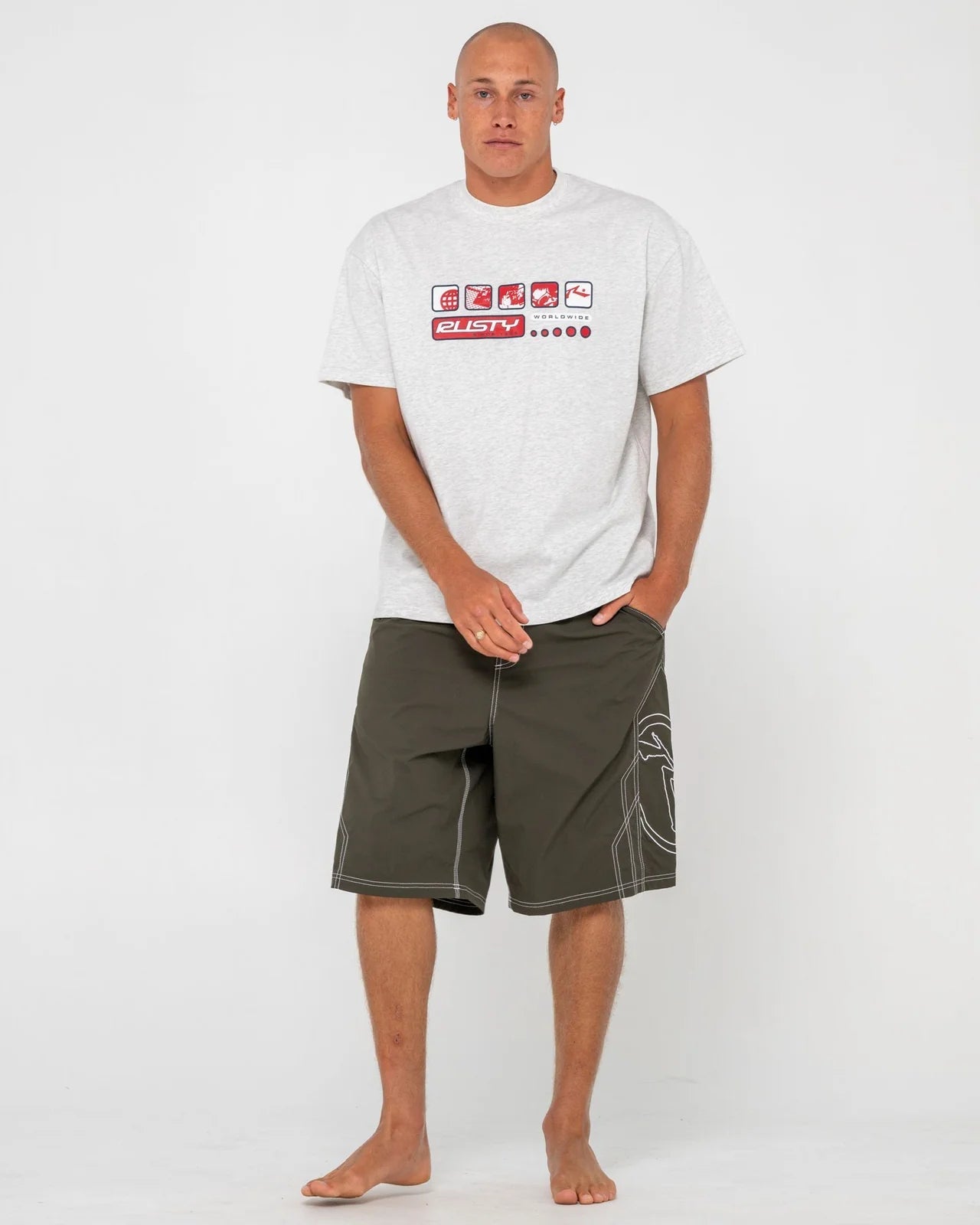 TOMBSTONES HYBRID WAIST BOARDSHORT - RustyBSM1757-ARMY GREEN-26