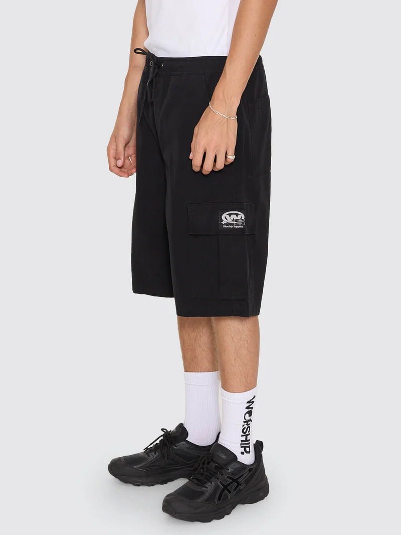 Topper Elastic Cargo Short -WorshipPH26-304B-Black-28