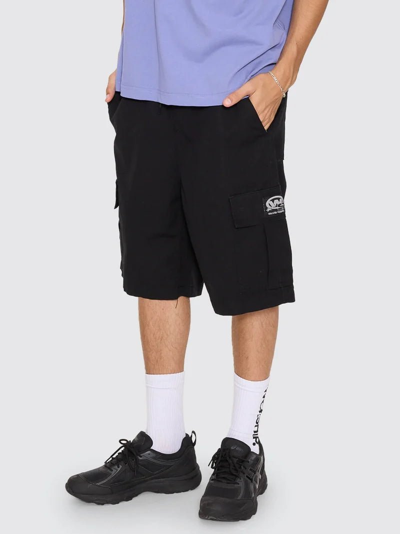 Topper Elastic Cargo Short -WorshipPH26-304B-Black-28